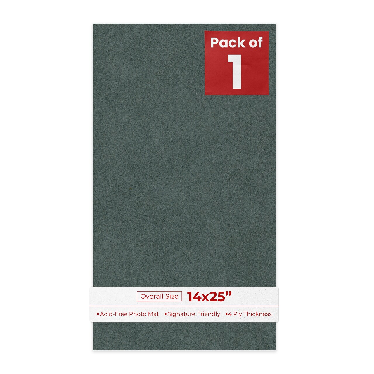 Dark Grey Suede 14x25 Uncut Mat Board - Blank Sheets, No Opening